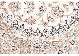 Tappeto Nain 9la Medaglione Floreale Avorio Blu 136x217 Cm