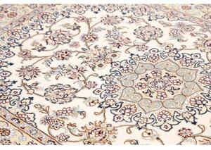 Tappeto Nain 9la Medaglione Floreale Avorio Blu Cobalto 130x200 Cm