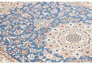 Tappeto Nain 9la Medaglione Floreale Blu Avorio 158x255 Cm