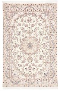 Tappeto Nain 9la Medaglione Floreale Avorio Bordeaux 132x203 Cm