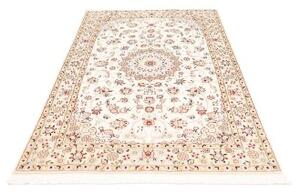 Tappeto Nain 9la Medaglione Floreale Avorio Rosso 127x214 Cm
