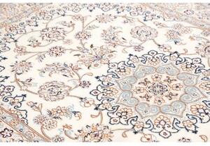 Tappeto Nain 9la Medaglione Floreale Avorio Blu 136x217 Cm