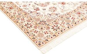 Tappeto Nain 9la Medaglione Floreale Avorio Rosso 127x214 Cm