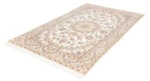 Tappeto Nain 9la Medaglione Floreale Avorio Bordeaux 132x203 Cm