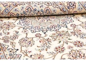 Tappeto Nain 9la Medaglione Floreale Avorio Blu Cobalto 130x200 Cm