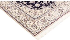 Tappeto Nain 9la Medaglione Floreale Blu Notte Avorio 153x248 Cm