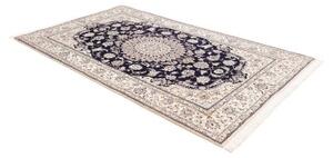 Tappeto Nain 9la Medaglione Floreale Blu Notte Avorio 153x248 Cm