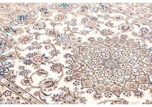 Tappeto Nain 9la Medaglione Floreale Avorio Blu 128x215 Cm