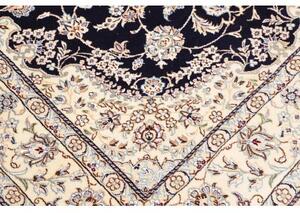 Tappeto Nain 9la Medaglione Floreale Blu Notte Avorio 153x248 Cm