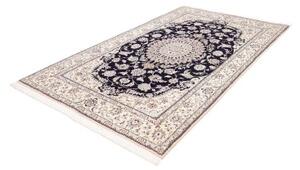 Tappeto Nain 9la Medaglione Floreale Blu Notte Avorio 153x248 Cm