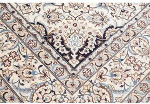 Tappeto Nain 9la Medaglione Floreale Avorio Blu 253x367 Cm