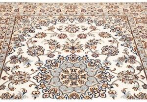 Tappeto Nain 9la Medaglione Floreale Avorio Blu 132x202 Cm