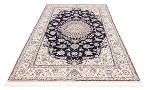 Tappeto Nain 9la Medaglione Floreale Blu Notte Avorio 153x248 Cm