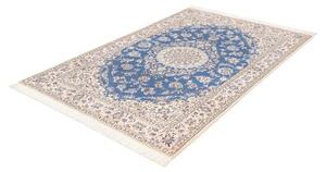 Tappeto Nain 9la Medaglione Floreale Blu Avorio 128x200 Cm