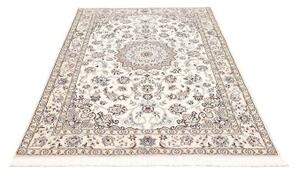 Tappeto Nain 9la Medaglione Floreale Avorio Blu Scuro 135x210 Cm