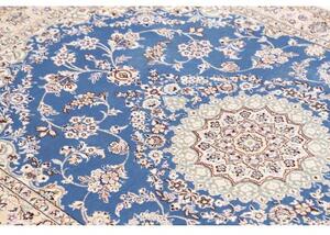Tappeto Nain 9la Medaglione Floreale Blu Avorio 128x200 Cm