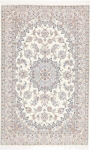 Tappeto Nain 9la Medaglione Floreale Avorio Blu 132x206 Cm