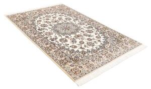 Tappeto Nain 9la Medaglione Floreale Avorio Blu 132x202 Cm