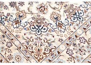 Tappeto Nain 9la Medaglione Floreale Avorio Blu 128x215 Cm