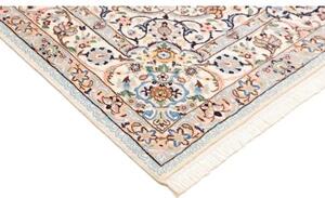 Tappeto Nain 9la Medaglione Floreale Avorio Azzurro 157x247 Cm