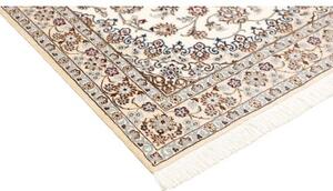 Tappeto Nain 9la Medaglione Floreale Avorio Blu 132x202 Cm