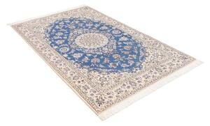 Tappeto Nain 9la Medaglione Floreale Blu Avorio 128x200 Cm