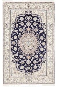 Tappeto Nain 9la Medaglione Floreale Blu Notte Avorio 153x248 Cm