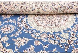 Tappeto Nain 9la Medaglione Floreale Blu Avorio 128x200 Cm
