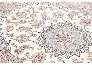 Tappeto Nain 9la Medaglione Floreale Avorio Blu 132x206 Cm