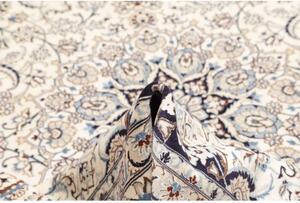 Tappeto Nain 9la Medaglione Floreale Avorio Blu 253x367 Cm
