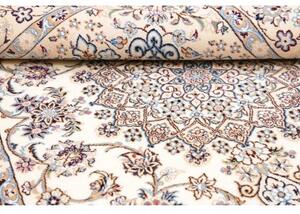 Tappeto Nain 9la Medaglione Floreale Avorio Blu 128x215 Cm