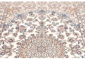 Tappeto Nain 9la Medaglione Floreale Avorio Blu 128x215 Cm