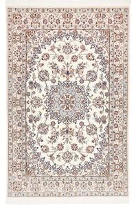 Tappeto Nain 9la Medaglione Floreale Avorio Blu 132x202 Cm