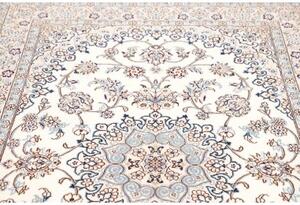 Tappeto Nain 9la Medaglione Floreale Avorio Blu 140x217 Cm