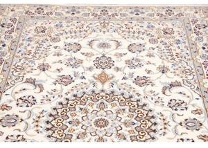 Tappeto Nain 9la Medaglione Floreale Avorio Azzurro 126x210 Cm