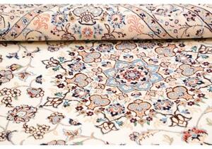Tappeto Nain 9la Medaglione Floreale Avorio Blu 138x214 Cm
