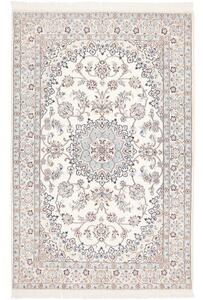 Tappeto Nain 9la Medaglione Floreale Avorio Blu 140x217 Cm