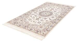 Tappeto Nain 9la Medaglione Floreale Avorio Azzurro 126x210 Cm