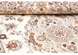 Tappeto Nain 9la Medaglione Floreale Avorio Bordeaux 130x215 Cm