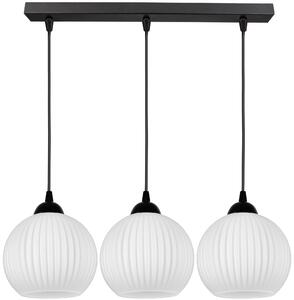 FKL DESIGN Lampada da soffitto con portalampada E27 a forma di sfera in vetro bianco, serie N899 (BZ3)