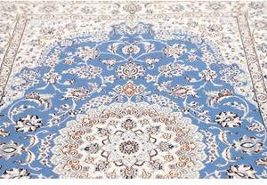 Tappeto Nain 9la Medaglione Floreale Blu Avorio 135x220 Cm