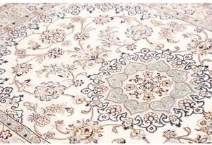 Tappeto Nain 9la Medaglione Floreale Avorio Blu Polvere 130x203 Cm