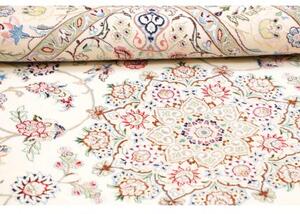 Tappeto Nain 9la Medaglione Floreale Avorio Azzurro 157x254 Cm