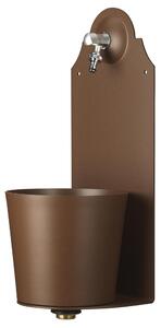 Fontana da Parete Giardino con Rubinetto e Secchio Dimensioni 26x25xh 61cm - peso 8,5 kg con tubo rubinetto, Garantita contro la ruggine Colore Ruggine