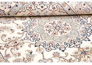 Tappeto Nain 9la Medaglione Floreale Avorio Blu Polvere 130x203 Cm