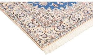 Tappeto Nain 9la Medaglione Floreale Blu Avorio 137x214 Cm