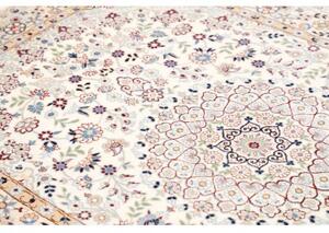 Tappeto Nain 9la Medaglione Floreale Avorio Blu 132x208 Cm