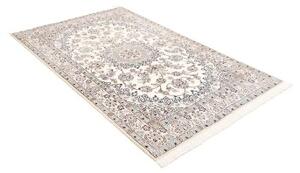 Tappeto Nain 9la Medaglione Floreale Avorio Blu Polvere 130x203 Cm