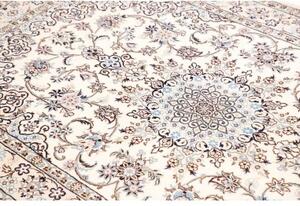 Tappeto Nain 9la Medaglione Floreale Avorio Blu 132x205 Cm