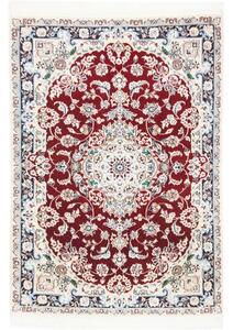 Tappeto Nain 9la Medaglione Floreale Rosso Scuro Avorio 107x154 Cm